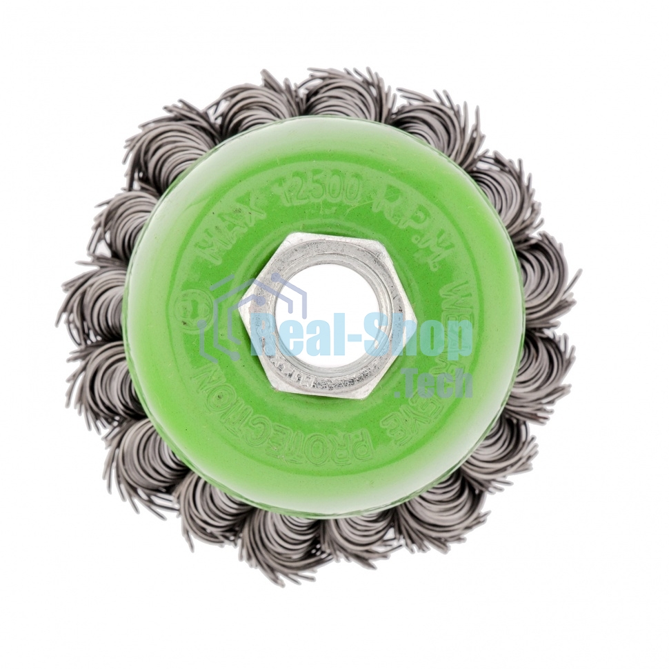 Щетка для УШМ Сибртех 65 мм, М14, Чашка, крученая проволока 0,5 мм 746207