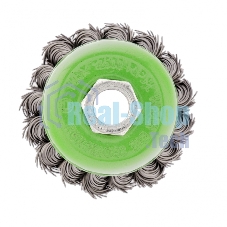 Щетка для УШМ Сибртех 65 мм, М14, Чашка, крученая проволока 0,5 мм 746207