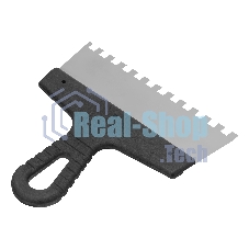 Шпатель из нержавеющей стали Сибртех 200 мм, зуб 8х8 мм, пластмассовая рукоятка