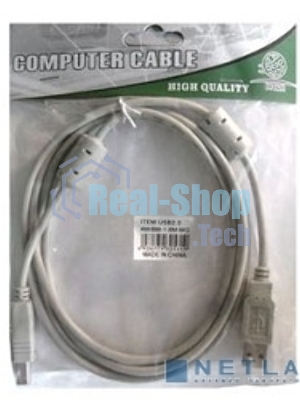Кабель BuroКабель USB2.0 USB2.0-AM/BM-1.8M-MG A(m)/B(m) (1.8м) феррит.кольца(USB2.0-AM/BM-1.8M-MG)