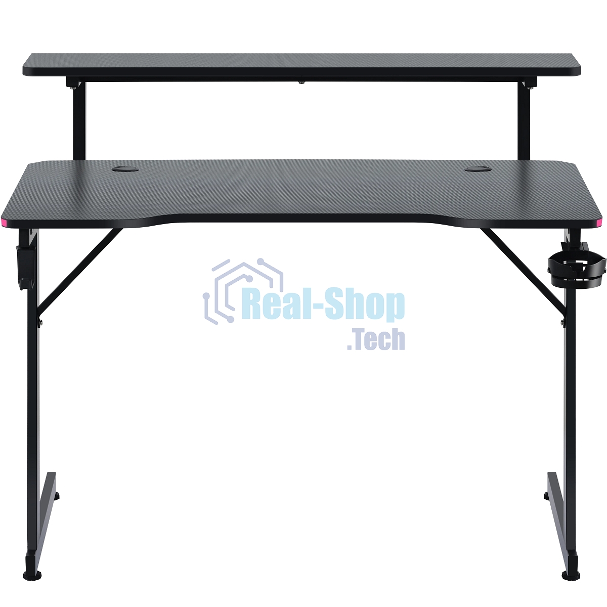 Стол игровой Defender Adamant полка, подвесы, черный, МДФ, RGb