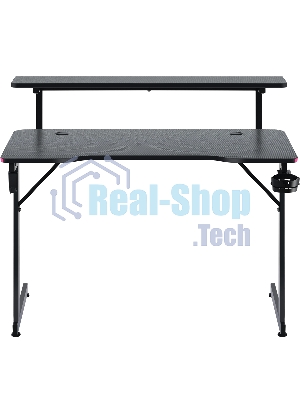 Стол игровой Defender Adamant полка, подвесы, черный, МДФ, RGb