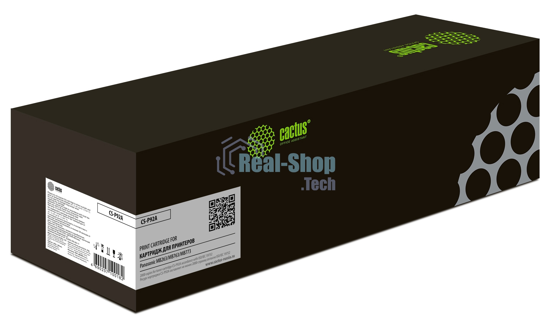 Картридж лазерный Cactus CS-P92A черный (2000 стр.) для Panasonic KX-MB263/KX-MB763/KX-MB773