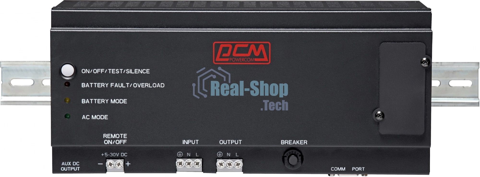 Источник бесперебойного питания Powercom DRU 850VA/510W, DIN Rail, 230V, RS-232, 2 year warranty (1114019)