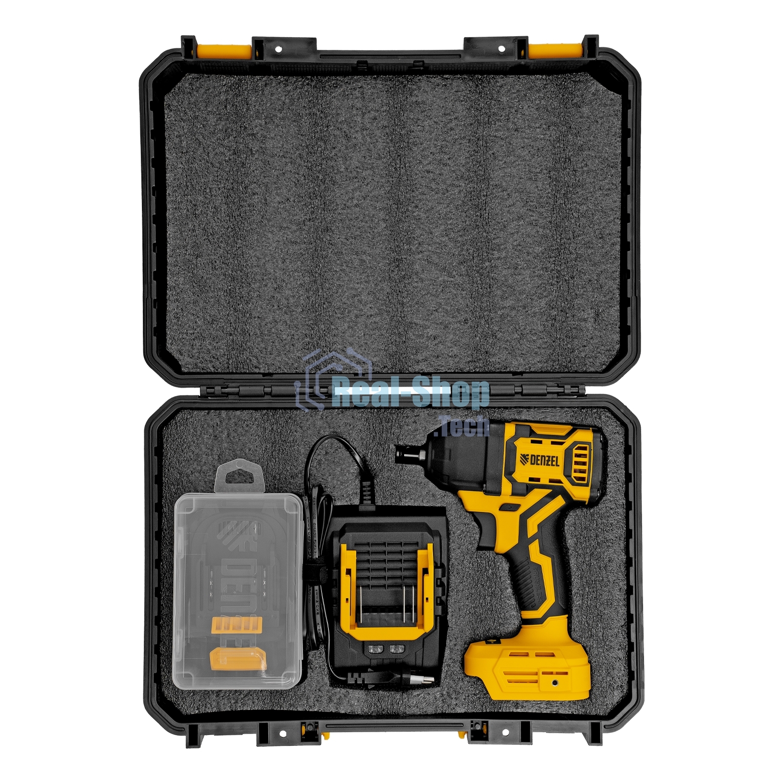 Гайковерт ударный аккумуляторный бесщет. Denzel CIWH-BL-20-500, Li-Ion, 20 В