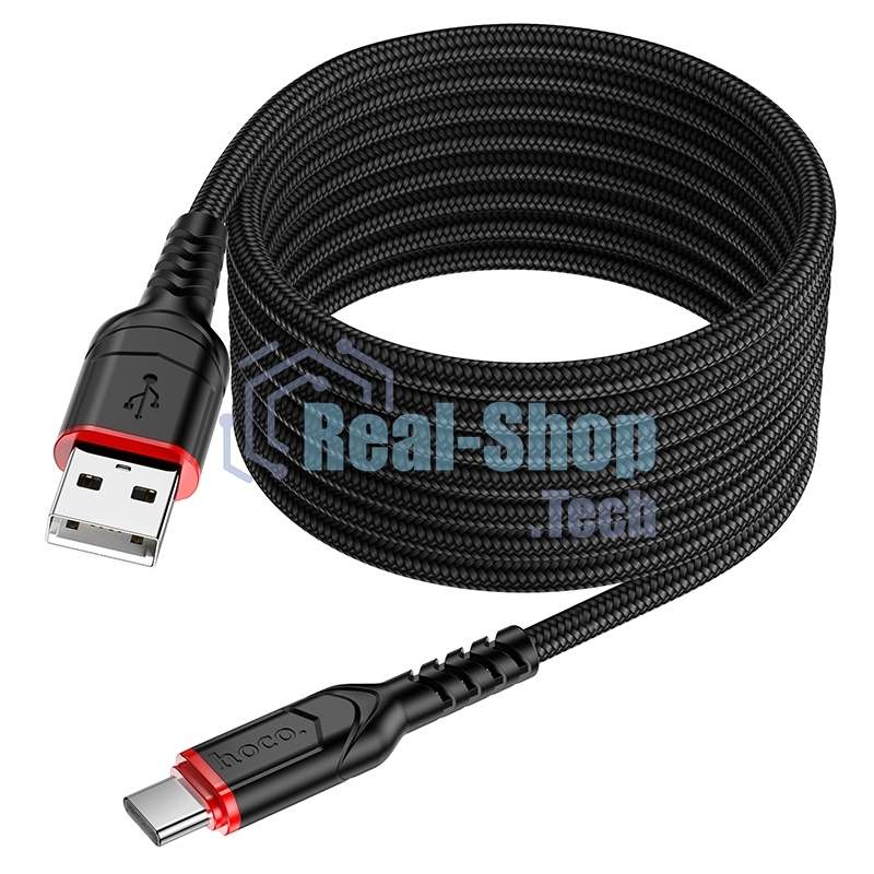 Кабель USB2.0 Hoco AM/Type-C, 3А, X59, 2м, черный, коробка