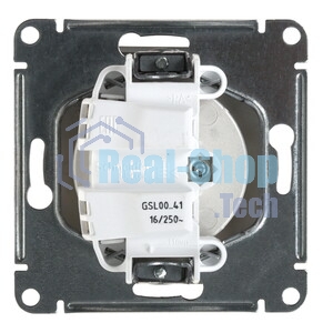 Механизм розетки 1-м СП Glossa 16А IP20 без заземл. алюм. SchE GSL000341