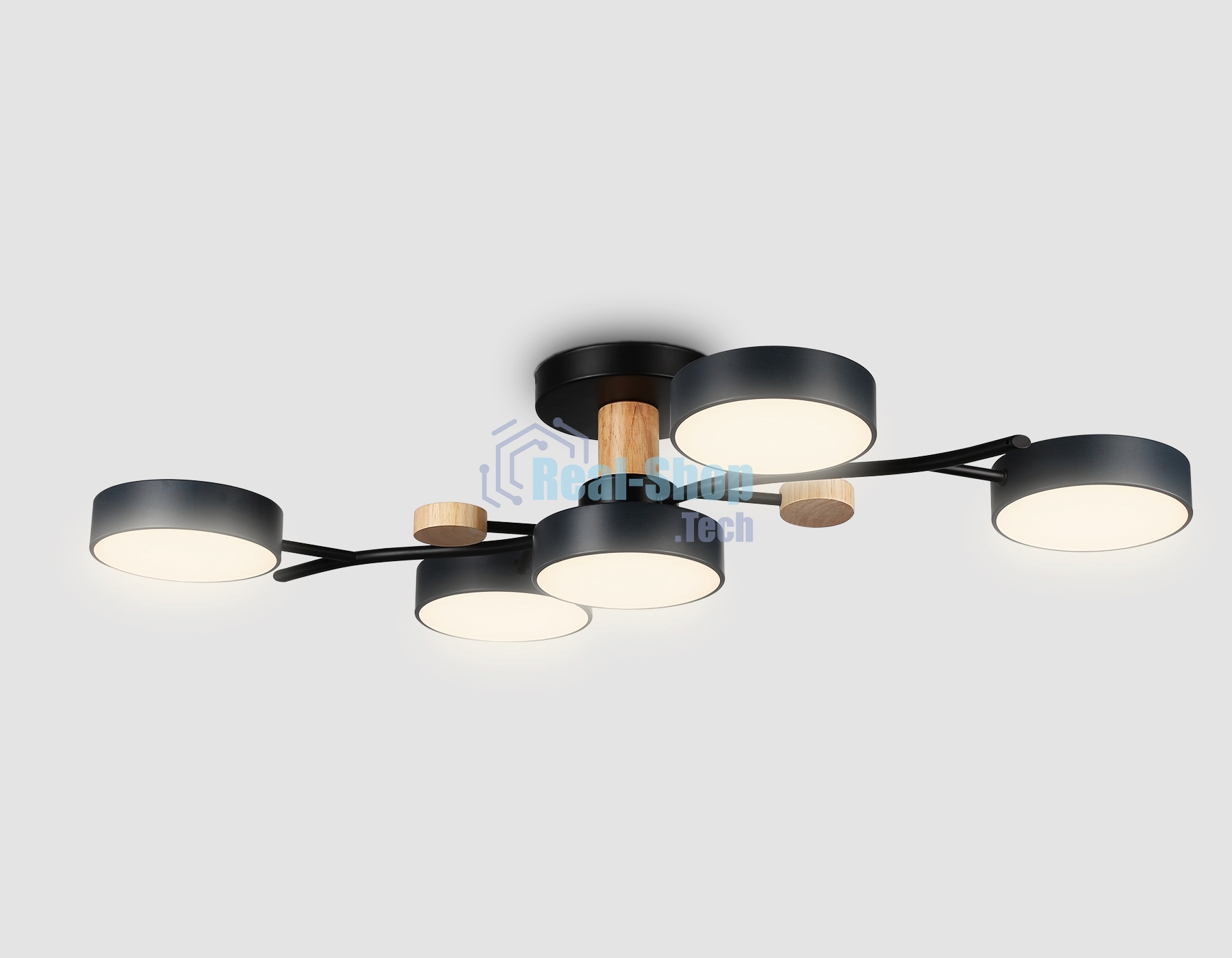 Светильник Ambrella light FL4835/5 BK черный 3000K-6400K 70W 830*400*160 (ПДУ ИК)