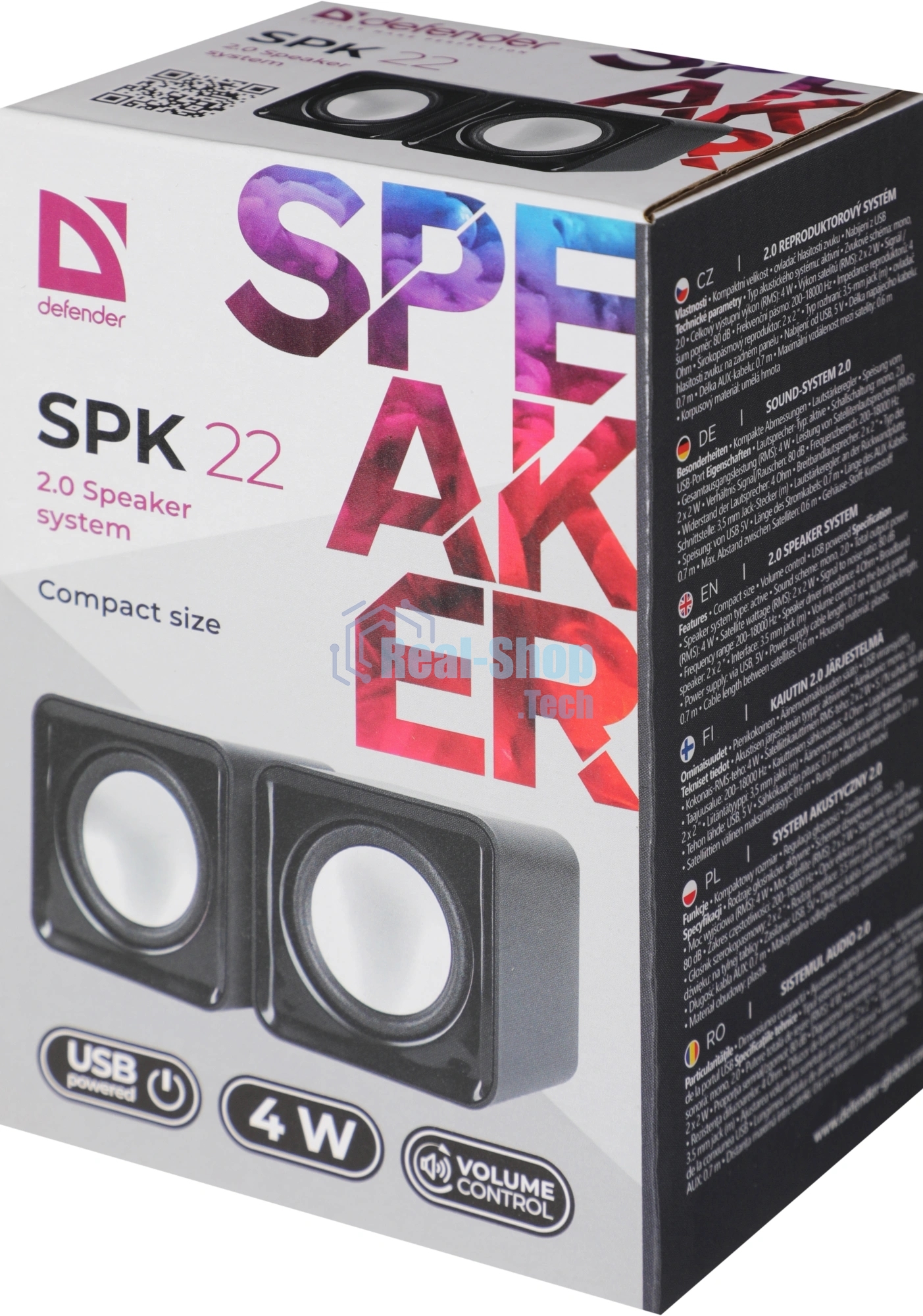 Акустическая система 2.0 Defender #1 SPK 22 черный, 5 Вт, питание от USB