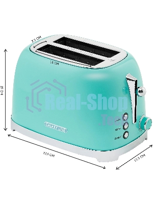 Тостер Galaxy Line GL 2917 бирюзовый, 900 Вт, 2 слота