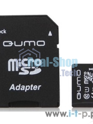 Флеш карта QUMO QM64GMICSDXC10U1 64Gb MicroSDXC Class 10 UHS-I, SD adapter