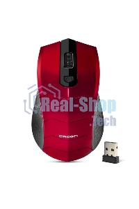 Мышь беспроводная Crown CMM-934W красный/черный, 1200 dpi, радиоканал, USB, кнопки - 4