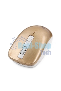 Мышь беспроводная Gembird MUSW-400-G золотой, 1600 dpi, радиоканал, USB, кнопки - 4