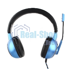 Гарнитура проводная игровая Gembird MHS-G55 черный/синийрегулировка громкостиотключение микрофонакабель 2.5м