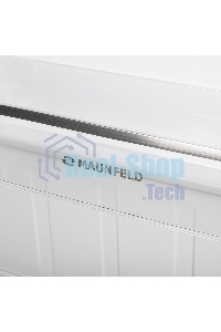 Холодильник Maunfeld MFF144SFW белый глянц. двухкамерный 154/52л морозилка снизу, ручная разморозка