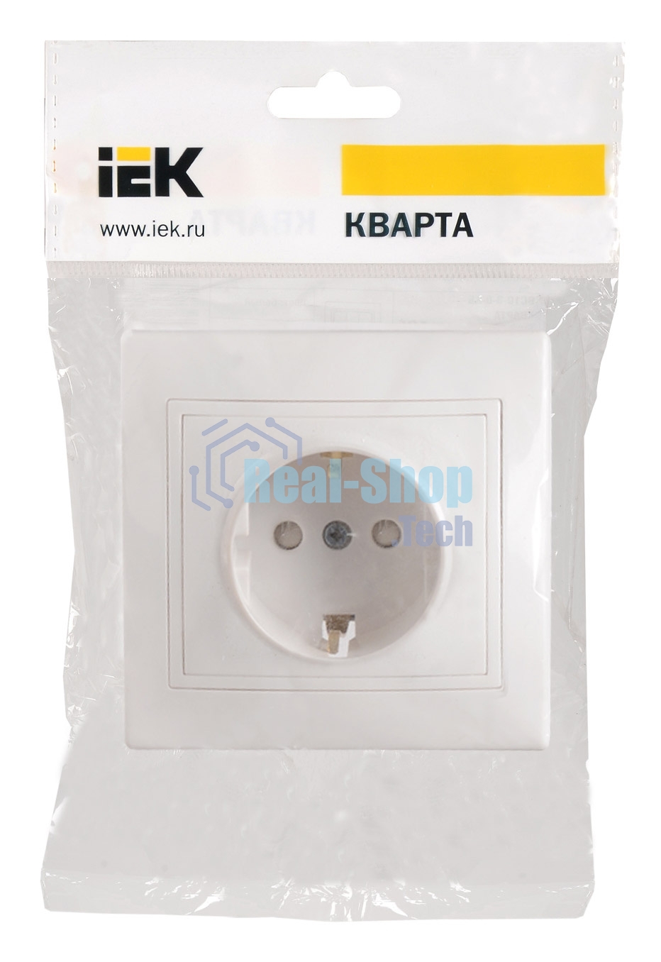 Розетка 1-м СП Кварта 16А РСш10-3-КБ защ. шторки с заземл. IP20 белый IEK ERK11-K01-16-DM