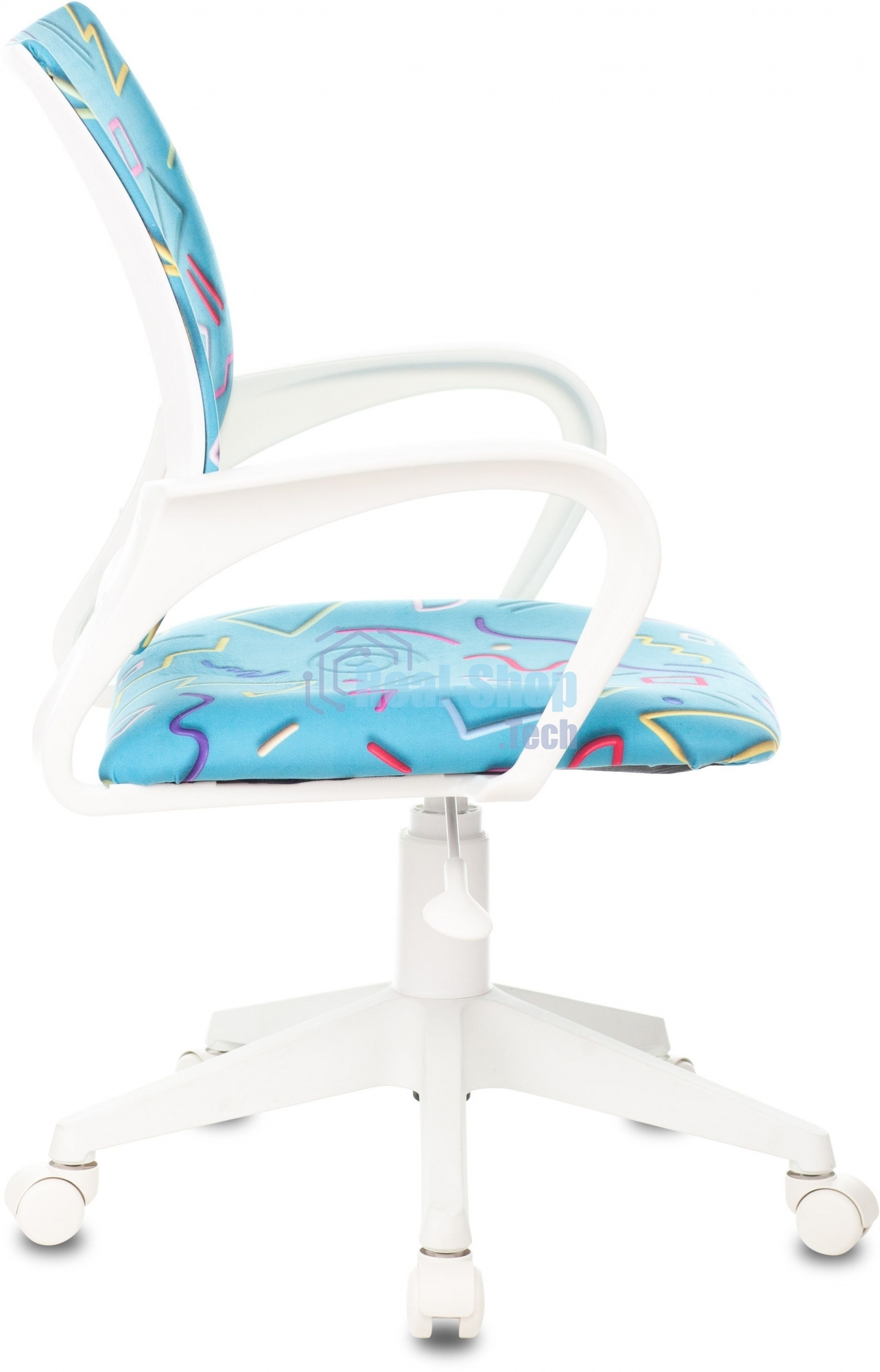 Кресло детское Бюрократ BUROKIDS 1 W Sticks 06 голубой, крестов. пластик, пластик белый