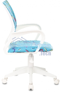 Кресло детское Бюрократ BUROKIDS 1 W Sticks 06 голубой, крестов. пластик, пластик белый