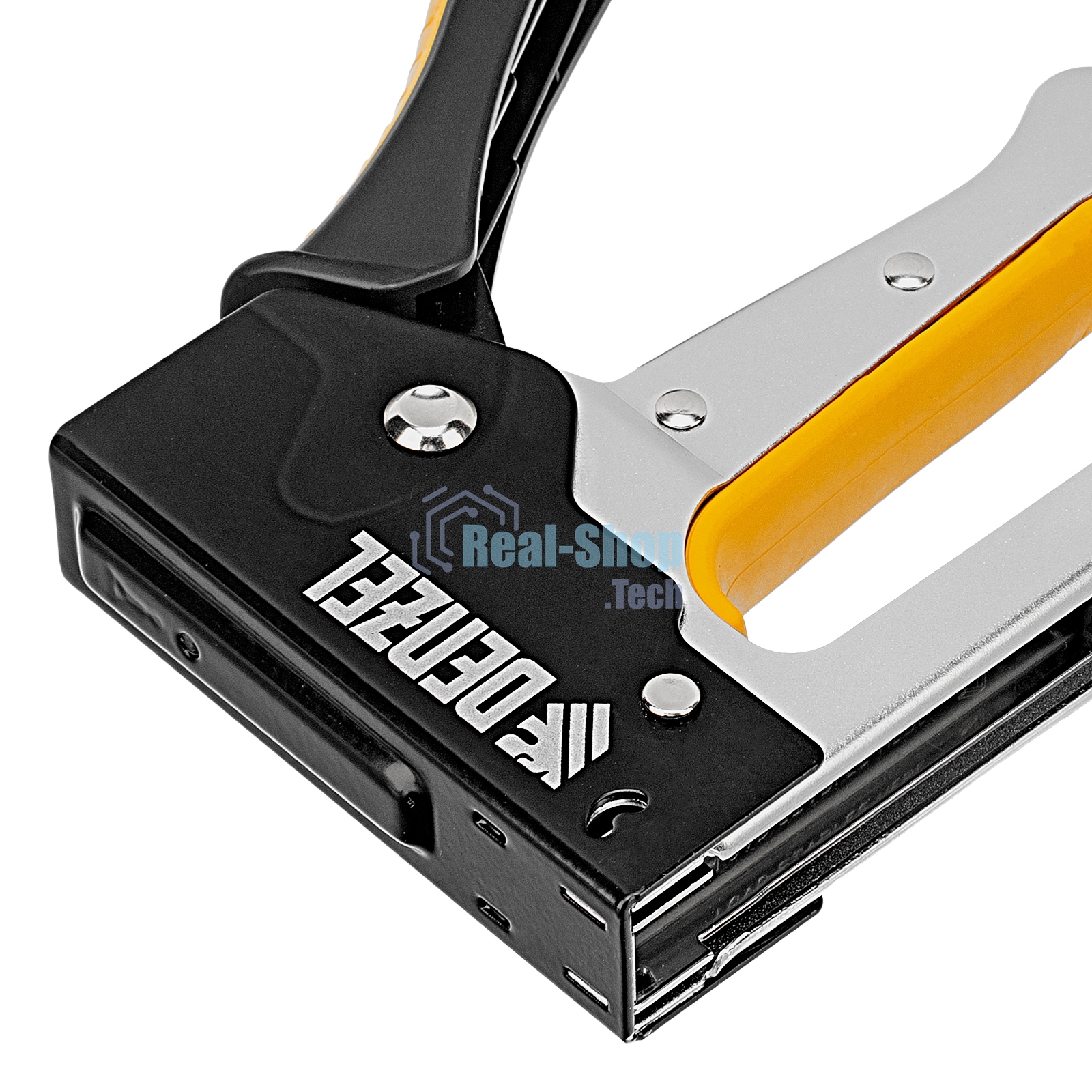 Степлер металлический Denzel скобы в комплекте, 2К рукоятка, тип 53, 6-10 мм