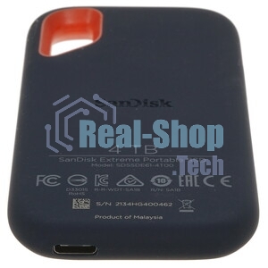 Внешний твердотельный накопитель SanDisk Extreme 4TB Portable SSD - up to 1050MB/s Read and 1000MB/s Write Speeds, USB 3.2 Gen 2, 2-meter drop protection and IP55 resistance