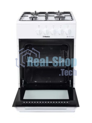 Плита газовая Hansa FCGW510029A белый, конфорок 4 газовых, духовка 53 л, 50 см x 85 см x 57 см