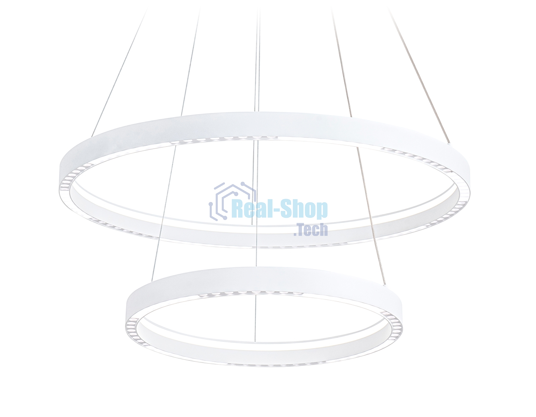 Подвесной светодиодный светильник Ambrella light FL5862/2 WH белый 45W 3000K/4200K/6400K D600/400*830 (без ПДУ)