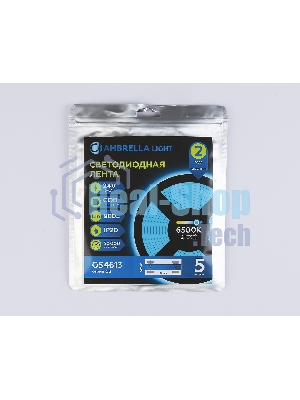 Светодиодная лента Ambrella light GS4613 COB 400Led/10W m/ 24V IP20 6500K/ 5m*5mm*2.1mm (2 конт.)