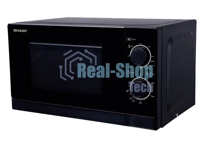 Микроволновая печь Sharp R6000RK черный, 20 л, 800 Вт, переключатели - поворотный механизм