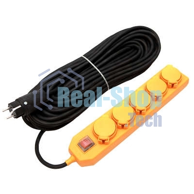 Удлинитель 5х20 м с заземл. 16А IP44 У10-026 с выкл. с индик. КГ 3х1.5 розетки с защ. крышкой UNIVersal 9634139