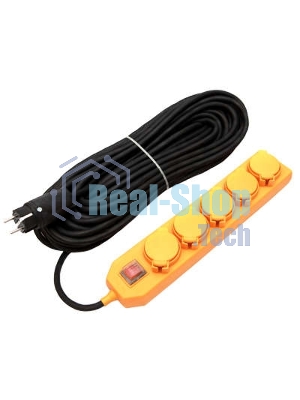 Удлинитель 5х20 м с заземл. 16А IP44 У10-026 с выкл. с индик. КГ 3х1.5 розетки с защ. крышкой UNIVersal 9634139