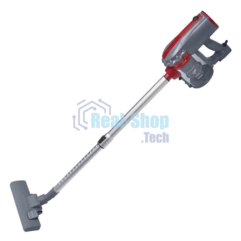 Пылесос вертикальный Galaxy GL 6255 серый/красный, питание от сети, 150 Вт, уборка сухая, пылесборник 0.8 л