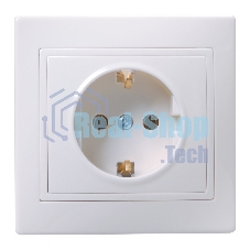 Розетка Iek ERK14-K01-16-DM РС10-3-КБ 1местн. c з/к без защ.штор. 16А КВАРТА (белый)