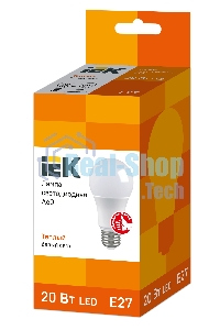 Лампа cветодиодная Iek LLE-A60-20-230-30-E27 ECO A60 шар 20Вт 230В 3000К E27 IEK