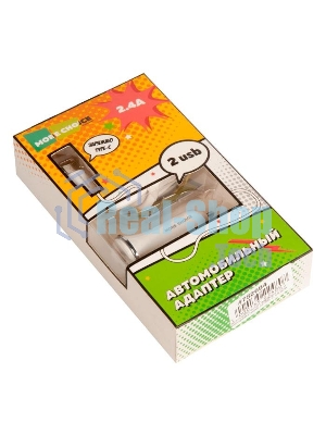Автомобильная зарядка (от прикуривателя) 2USB 2.4A для Type-C More choice AC22a, белый
