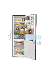 Холодильник Maunfeld MFF185NFSB10 черная нержавеющая сталь двухкамерный инвертор 240/100л морозилка снизу, No Frost