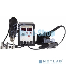 Паяльная станция Rexant, 2 в1: паяльник + термофен, с цифровым дисплеем, 150-500 °С