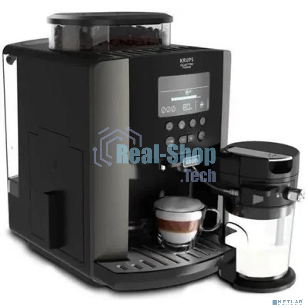 Кофемашина Krups Arabica Latte EA819E10 1450Вт черный/коричневый
