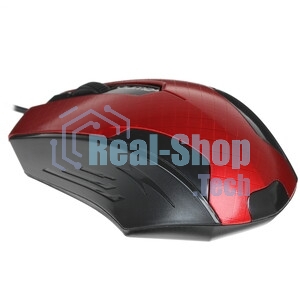 Мышь проводная Qumo Office M14 красный, 1000 dpi, USB, кнопки - 3