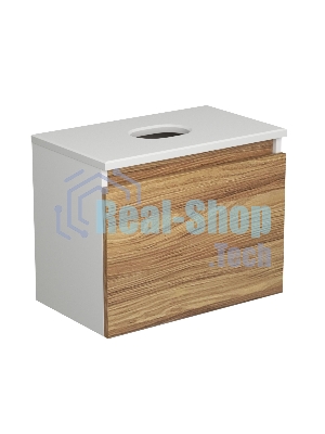 Тумба с раковиной и выпуском (Тумба Bau Dream Blackwood 50, умывальник BAU Mini 24х24, выпуск клик клак, черный)