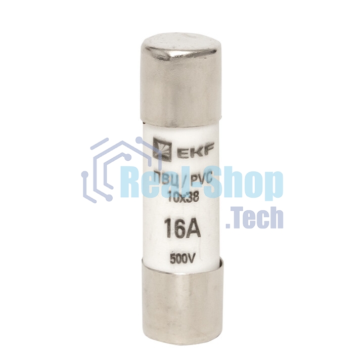 Вставка плавкая цилиндрическая ПВЦ 10х38 16А EKF pvc-10x38-16