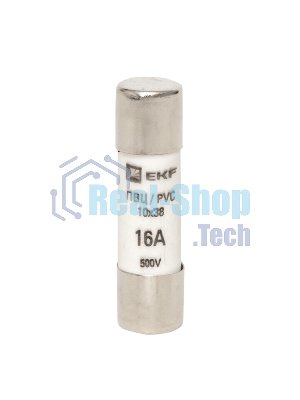 Вставка плавкая цилиндрическая ПВЦ 10х38 16А EKF pvc-10x38-16