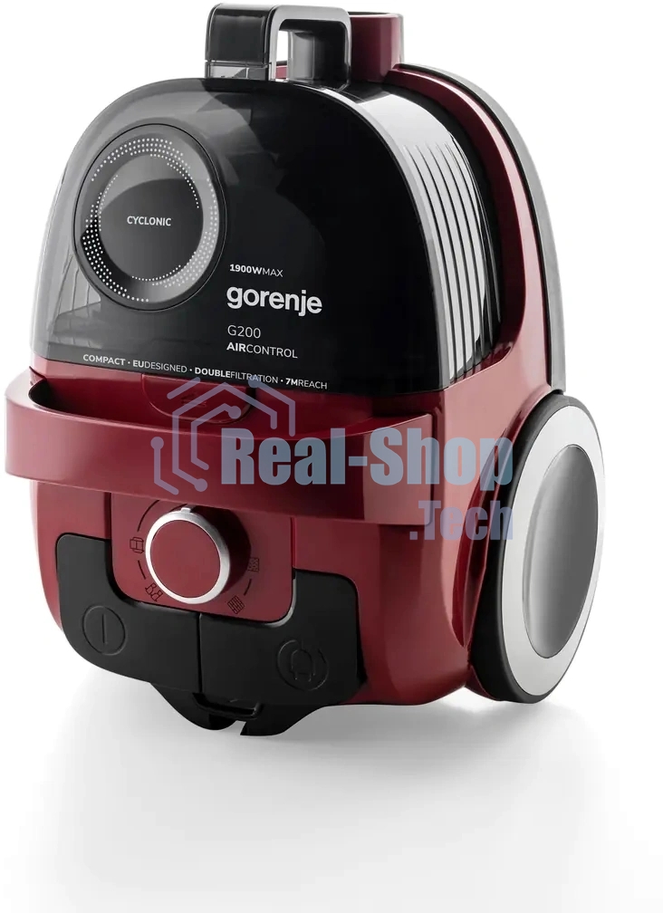 Пылесос Gorenje VC1901G2ACR красный, 250/1900 Вт, уборка сухая, пылесборник контейнер 2,2 л