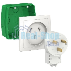 Комплект силовой СП BLANCA 32А 250В монтажная коробка + розетка + вилка бел. SchE BLNSK013231