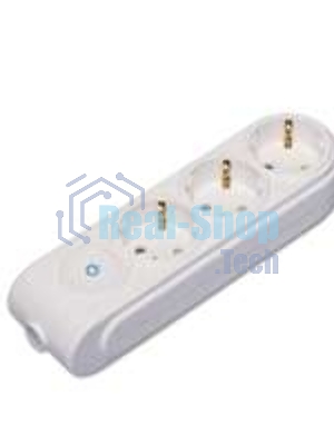 Колодка удлинителя 3-м с заземл. защ. шторки с выкл. Makel N3310000