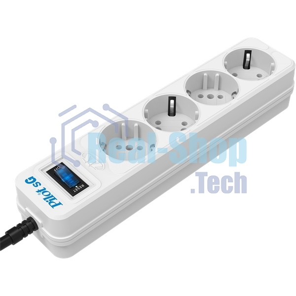 Сетевой фильтр ZIS PILOT Surge protector Pilot SG5 5 outlets (GP), 10A/2.2kVt, automatic circuit-breaker, 5 m