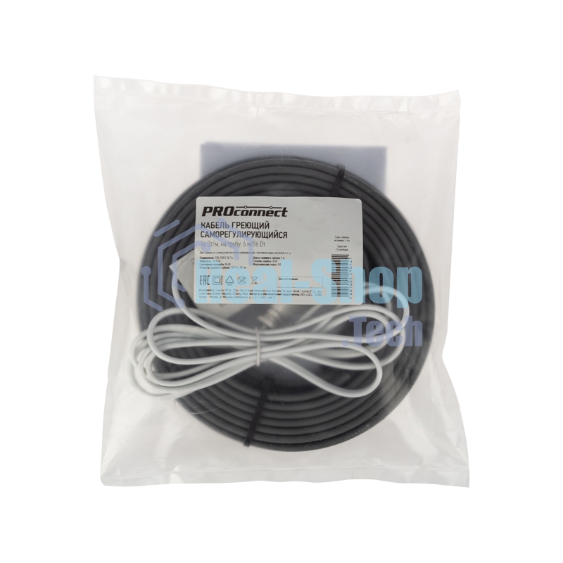 Кабель греющий саморегулирующийся PROconnect 16 Вт/м, на трубу, 6 м/96 Вт