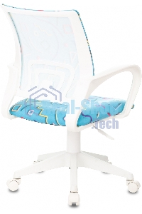 Кресло детское Бюрократ BUROKIDS 1 W Sticks 06 голубой, крестов. пластик, пластик белый