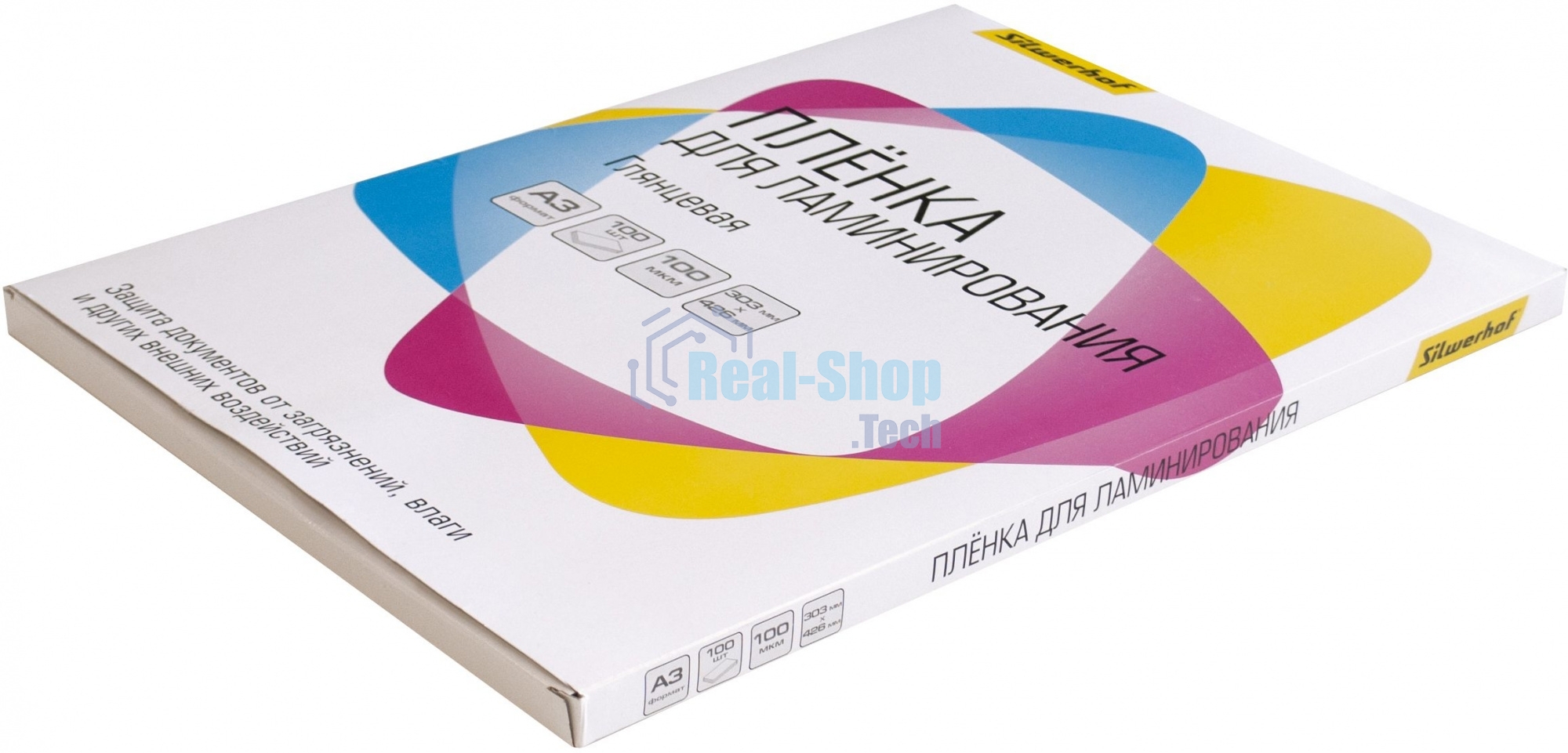 Пленка для ламинирования Silwerhof 100мкм A3 (100 шт) глянцевая 426x303 мм