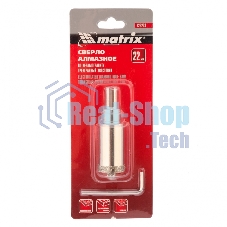 Сверло алмазное Matrix по керамограниту, 22x67 мм, 3-гранный хвостовик