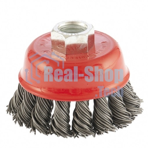 Щетка Matrix для УШМ, 65 мм, М14, Чашка, крученая проволока 0,8 мм
